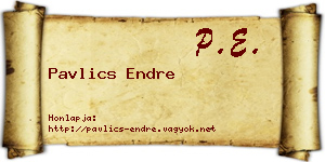 Pavlics Endre névjegykártya